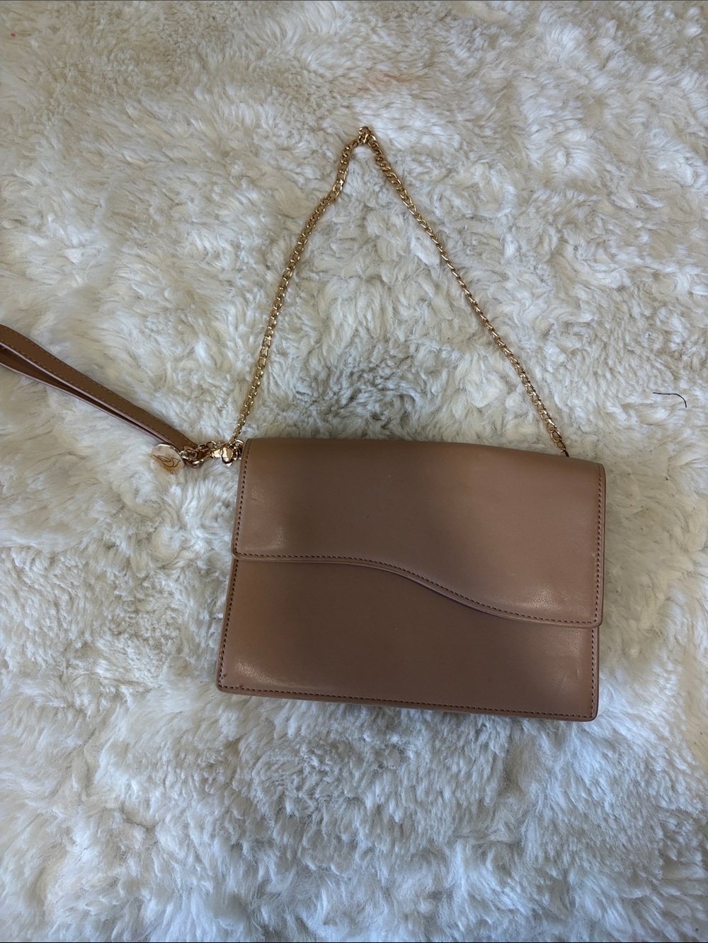 Women’s Taupe Leather Chain-Handle bag